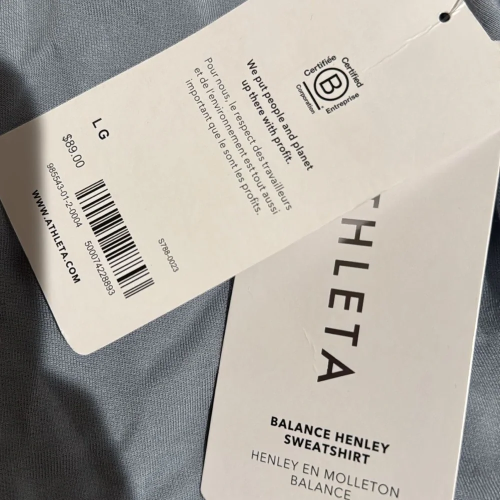 Athleta Balance Henley Sweatshirt // Blue Star